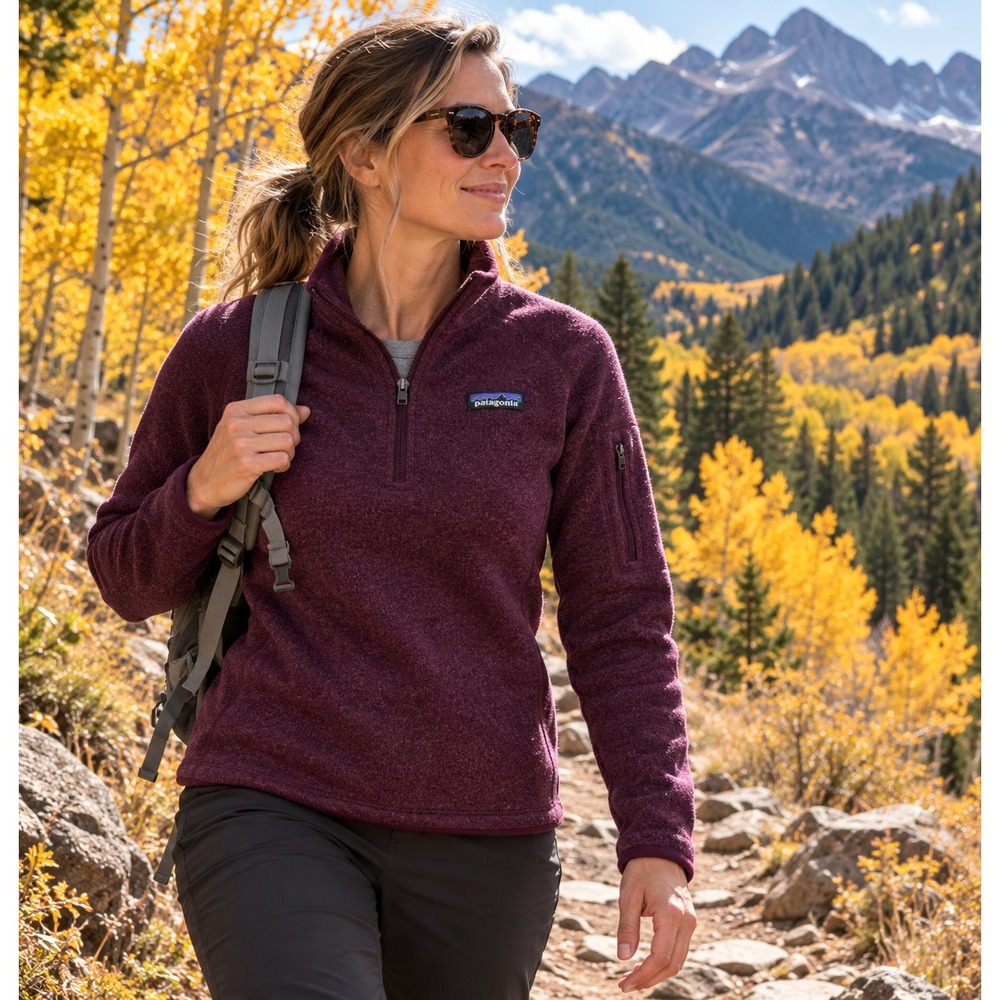 Patagonia Better Sweater Womens S Dark Currant 1/4 Zip Fleece 25617